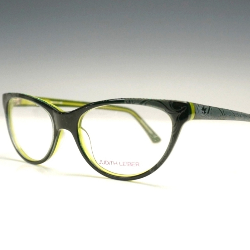 RARE Judith Leiber Cat-Eye Glasses | Green JL1171 Designer Eyewear Frame 53-17-1 - Picture 8 of 8